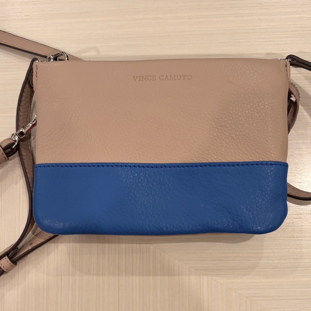 Vince Camuto Beige and Blue Crossbody Bag/Wristlet